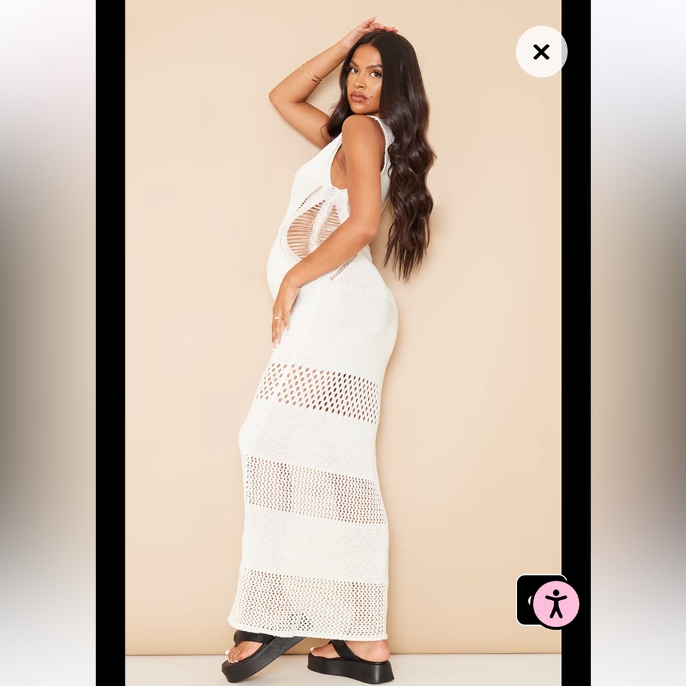 Crochet Maternity Maxi Dress